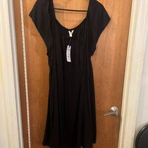 🐻Size 2X(20/22W) - Terra & Sky - NWT - Black Short Sleeve Midi Dress